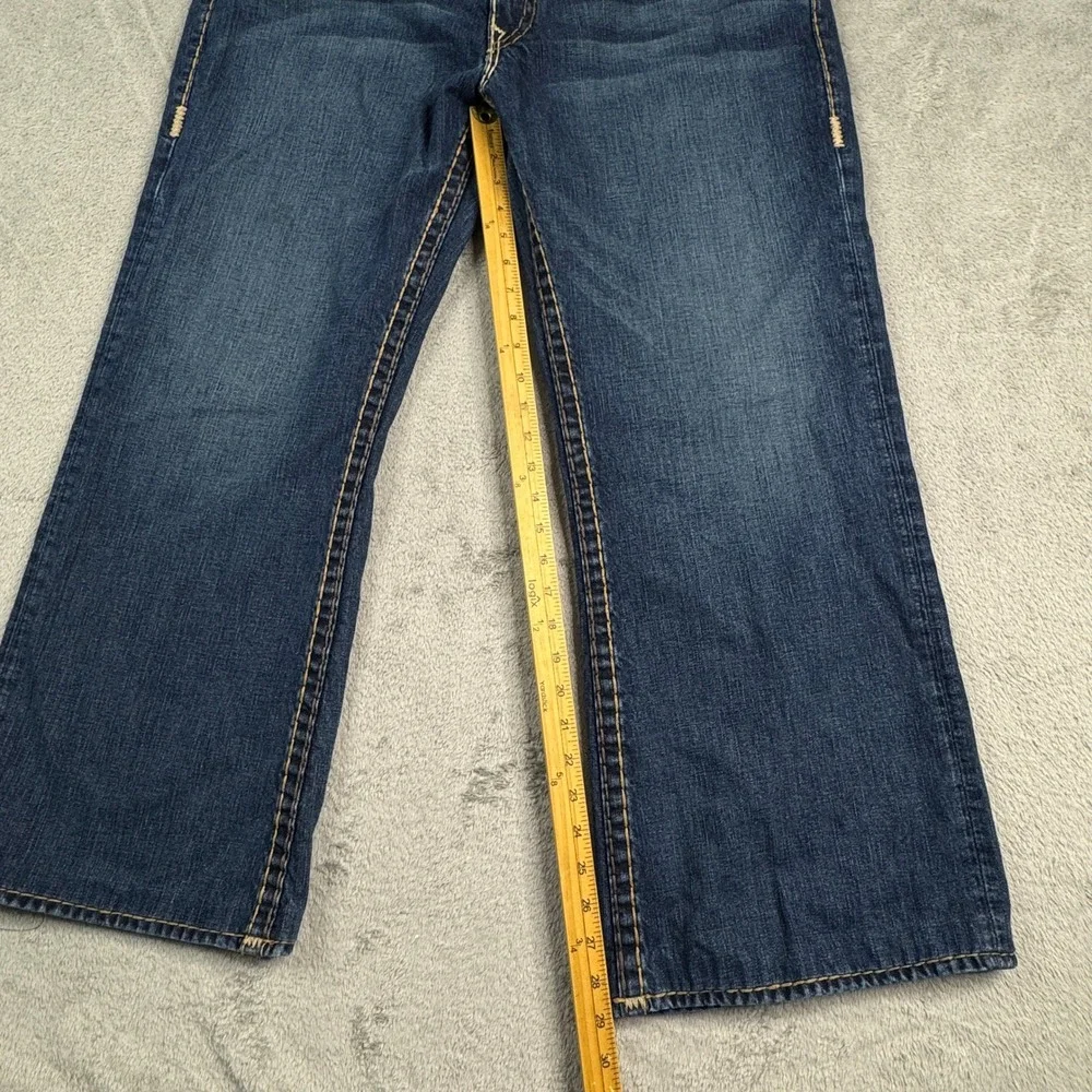 True Religion Billy Super T Mens Blue Straight Leg Jeans W42 x L29 Made‎ in USA